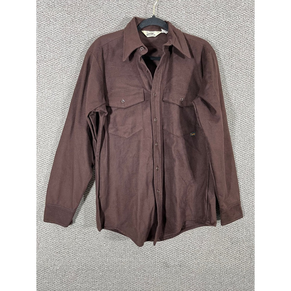 Duxback Flannel Shirt Mens Size Medium Brown Button Up Long Sleeves Outdoors‎
